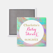 ベビーガーリーシャワーカラフルユニコーン金ゴールドグリッター マグネット (正面/裏面)