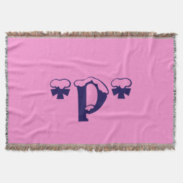 ベビーガーリーピンクモノグラムパターンデザイン文字アート スローブランケット