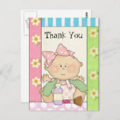 ベビーガールありがとうシャワー後日 ポストカード (正面/裏面)