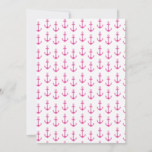 ベビーガールいかりベビー航海のシャワー 招待状 (裏面)