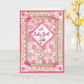 ベビーガールおめでとうカード カード (黄色い花)