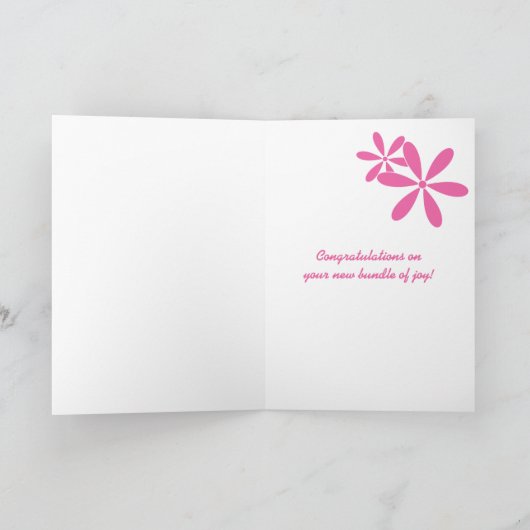 ベビーガールおめでとうグリーティングカード カード (内部)