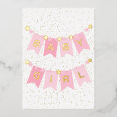 ベビーガールおめでとうフォイルカード 箔シーズンカード (正面)