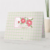 ベビーガールおめでとう紙グリーティング カード (裏面)