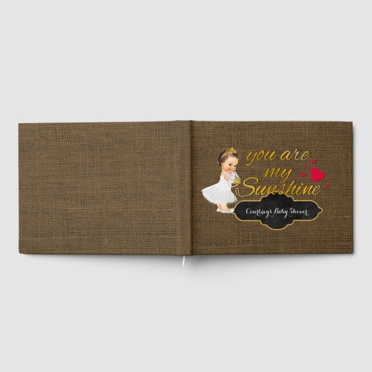 ベビーガールお前は俺の太陽だ | Burlapベビーシャワー ゲストブック (全面)