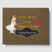 ベビーガールお前は俺の太陽だ | Burlapベビーシャワー ゲストブック (正面)