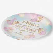 ベビーガールかわいいキリン風船ベビーシャワー ペーパープレート (アングル)