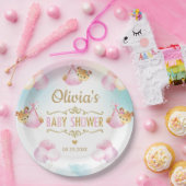 ベビーガールかわいいクマのバルーン赤ちゃんシャワー ペーパープレート (パーティー)