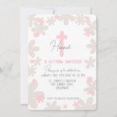 ベビーガールかわいいバプテスマ《キリスト教》洗礼式や命名式招待状 招待状 (正面)