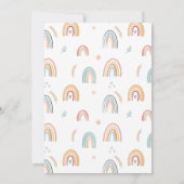 ベビーガールかわいいピンクボホレインボーベビーシャワー 招待状 (裏面)