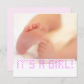 ベビーガールかわいい足誕生のお知らせ (正面/裏面)