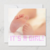 ベビーガールかわいい足誕生のお知らせ (正面)