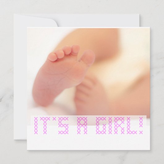 ベビーガールかわいい足誕生のお知らせ (正面)