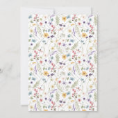 ベビーガールかわいい野生の花バプテスマ招待状 招待状 (裏面)