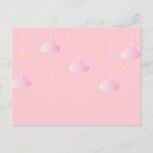 ベビーガールかわいらしフォトピンクトゥインクル誕生 案内ポストカード (裏面)