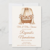 ベビーガールか少年の生加蘭の命名式 招待状 (正面)