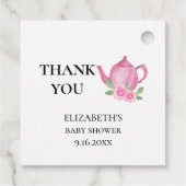 ベビーガールがピンクティーポットフローラリース フェイバータグ (裏面)