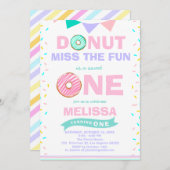 ベビーガールが誕生日をスプリン恋しく思クしおもしろい 招待状 (正面/裏面)