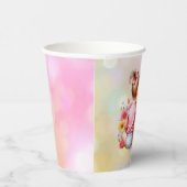 ベビーガールとアプリコットプードル 紙コップ (右)