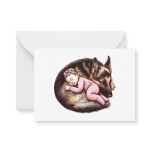 ベビーガールとジャーマンシェパード