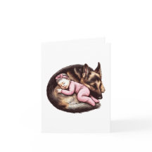 ベビーガールとジャーマンシェパード