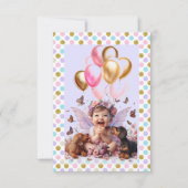 ベビーガールとダックスファースト・バースデーパーティー 招待状 (正面)