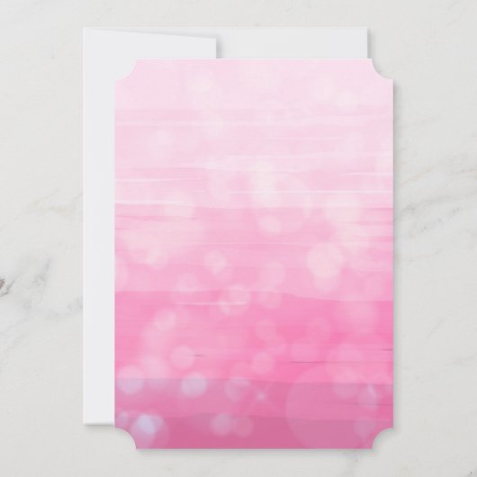 ベビーガールとテディベアピンク赤ちゃんシャワーフローラ 招待状 (裏面)