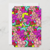 ベビーガールとテディベアピンク赤ちゃんシャワー 招待状 (裏面)