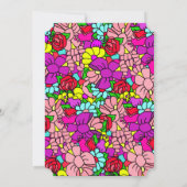 ベビーガールとテディベア紫のベビーシャワー 招待状 (裏面)