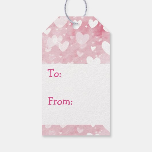 ベビーガールと子犬ピンク赤ちゃんシャワー ギフトタグ (裏面)