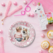 ベビーガールと子犬ピンク赤ちゃんシャワー ペーパープレート (パーティー)