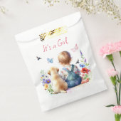 ベビーガールと子犬 |女の子の水色 フェイバーバッグ (封をした状態)