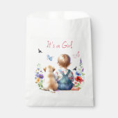 ベビーガールと子犬 |女の子の水色 フェイバーバッグ (正面)