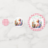 ベビーガールと子猫 |赤ちゃんシャワー コンフェッティ (正面)