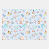 ベビーガールと少年をテーマにした ラッピングペーパーシート (正面3)