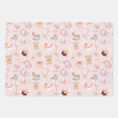 ベビーガールと少年をテーマにした ラッピングペーパーシート (正面)