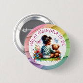 ベビーガールと彼女のテディベア |おばあちゃん 缶バッジ (正面&裏面)