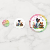 ベビーガールと彼女のテディベア |女の子だ コンフェッティ (裏面)