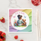 ベビーガールと彼女のテディベア |女の子だ スタンダードランチョンナプキン (インサイチュ)