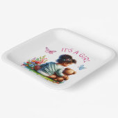 ベビーガールと彼女のテディベア |女の子だ ペーパープレート (傾斜あり)