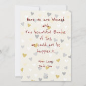 ベビーガールと彼女のバニー新着 案内状 (裏面)