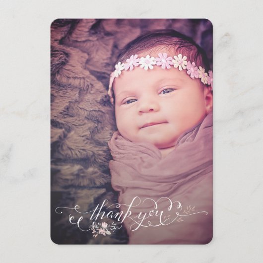 ベビーガールのお披露目＆お礼 誕生のお知らせ 案内状 (正面)