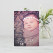 ベビーガールのお披露目＆サンキュー 誕生のお知らせ 案内状 (スタンド正面)