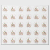 ベビーガールのかわいいクリスマスラッピング紙 ラッピングペーパー (フラット)