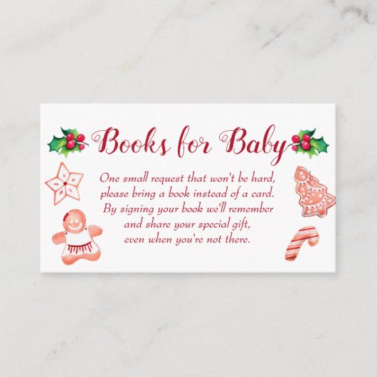 ベビーガールのためのジンジャーブレッド赤ちゃんシャワー本 エンクロージャーカード (正面)