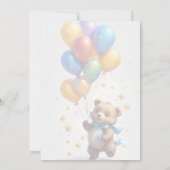 ベビーガールのためのテディベア赤ちゃんシャワー招待状 招待状 (裏面)