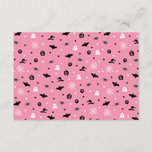 ベビーガールのためのピンクのブハロウィーン幽霊の本 エンクロージャーカード (裏面)