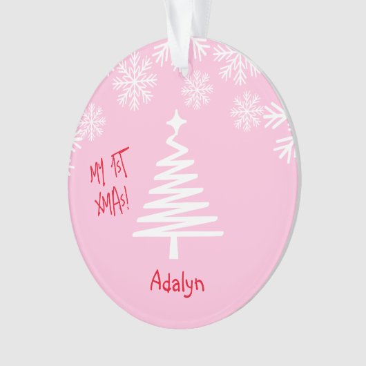 ベビーガールのための私の最初のクリスマスオーナメント オーナメント (正面)