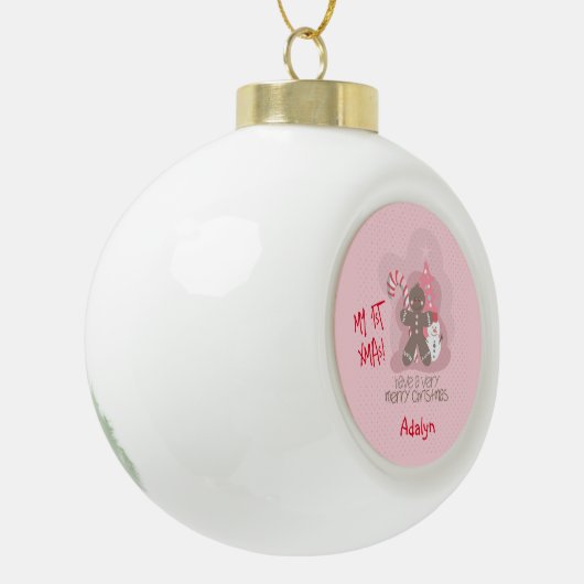 ベビーガールのための私の最初のクリスマスオーナメント セラミックボールオーナメント (左)