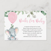 ベビーガールのための象の緑のピンクの風船の本 エンクロージャーカード (正面)